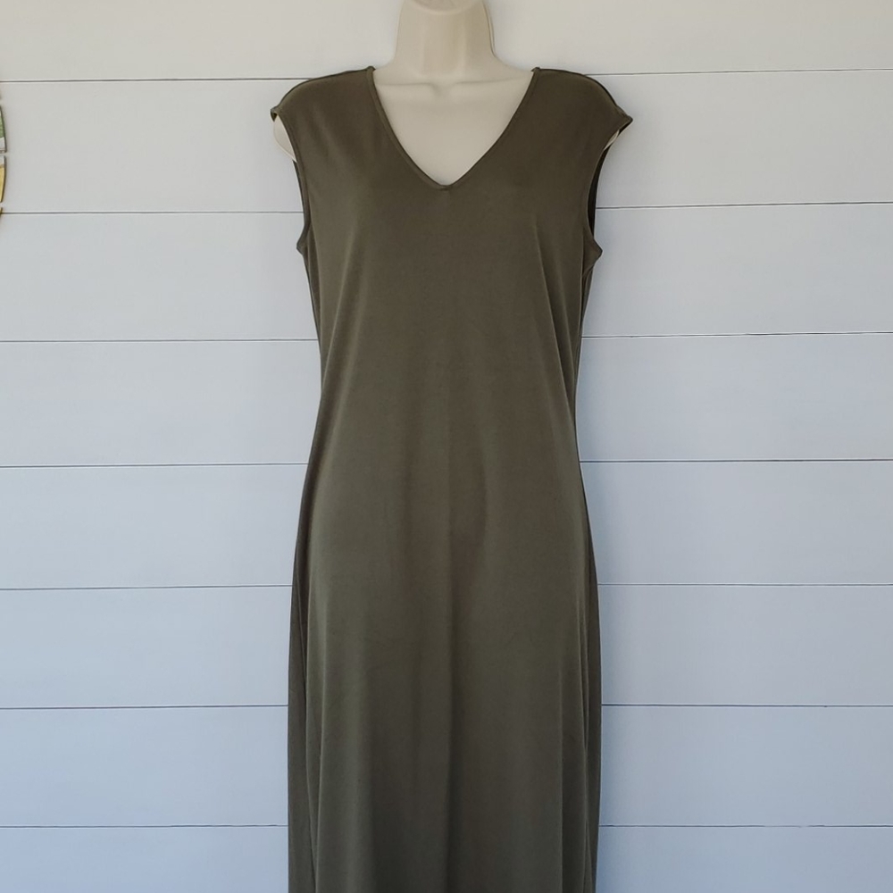 G.I.L.I. Olive Green Dress Size S High-Low